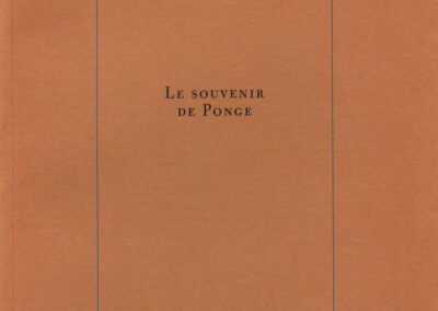 Éric Suchère, Le Souvenir de Ponge, cipM / Spectres Familiers (couverture)