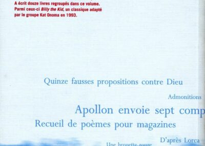 Jack Spicer, C'est mon vocabulaire qui m'a fait ça, Le Bleu du ciel, 2006, 4ème de couverture