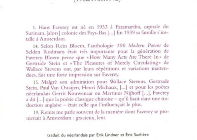 Hans Faverey, Poèmes (1962. 1968. 1972), Théâtre Typographique, couverture